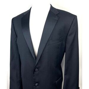Jos A Bank Reserve Tuxedo Jacket 48R Black Reda 110s Wool 2 Button Satin Lapel